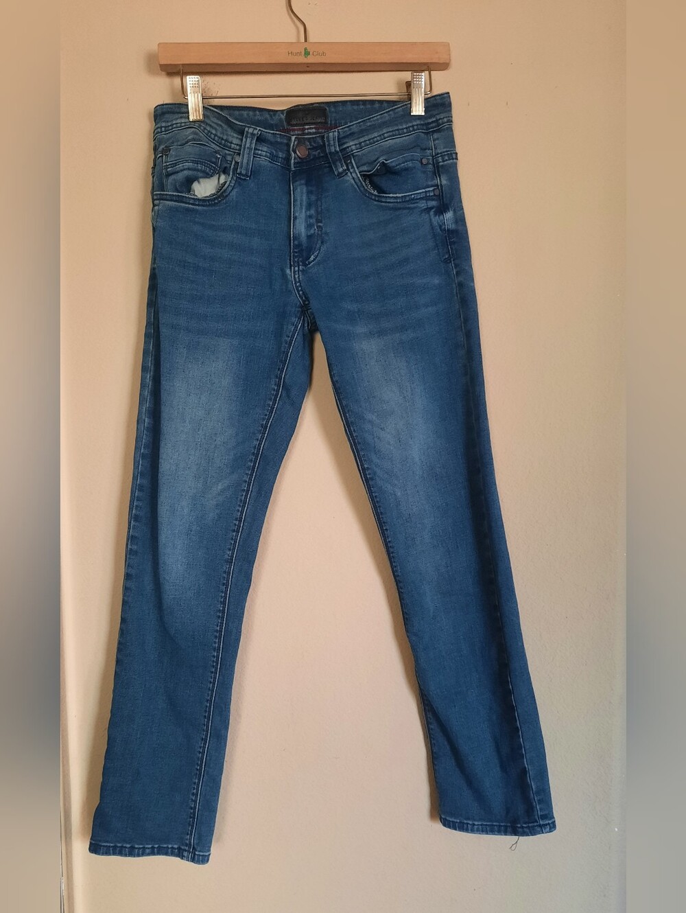 Classic Men's Blue Jeans - Comfortable Slim Straight Fit